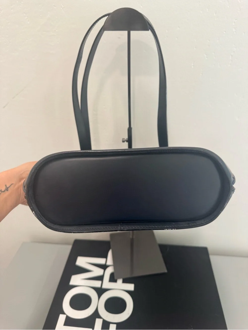 Bally Black Shoulder Bag with Gold B Logo